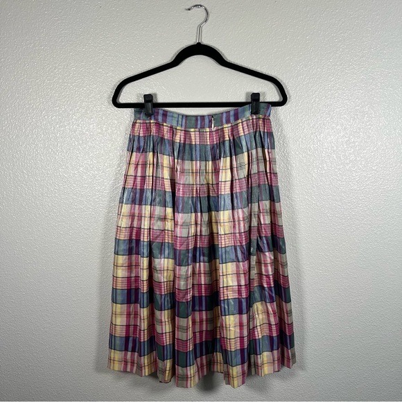 J. Crew Pleated Midi Skirt In Shimmering Plaid Women’s 4 - Picture 6 of 8